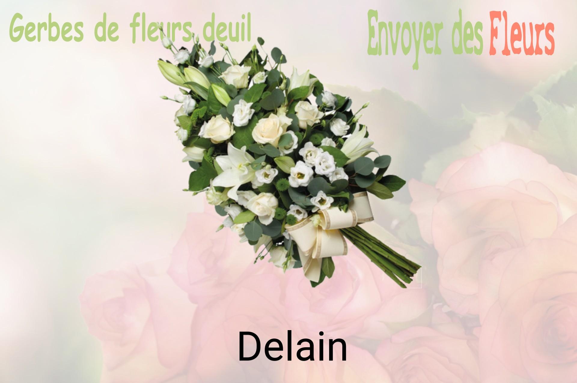 Gerbe de fleurs de deuil livrée à Delain
